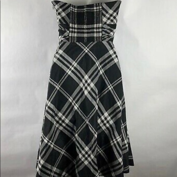 White House Black Market PLAID HALTER DRESS WOMEN’S SZ 4 - Picture 4 of 9